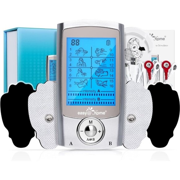 Easy@Home TENS Unit + EMS Muscle Massager for Pain & Muscle 16-mode EHE029G NEW - Picture 1 of 6